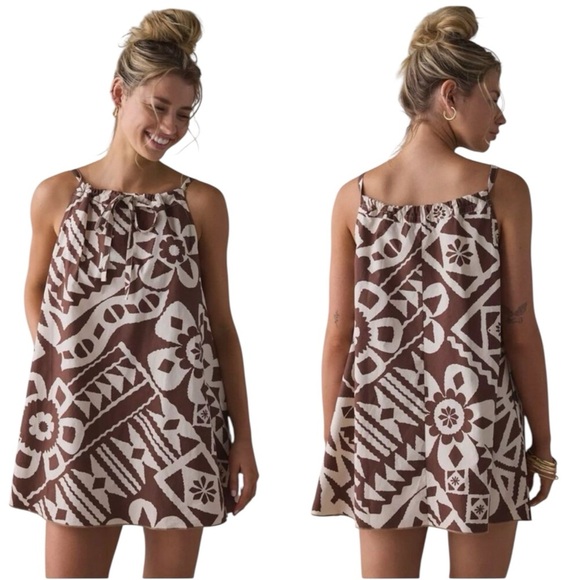 BDG Eva Tie-Front Ruched Strap Trapeze Mini Dress NWT Size XXS - Picture 2 of 9